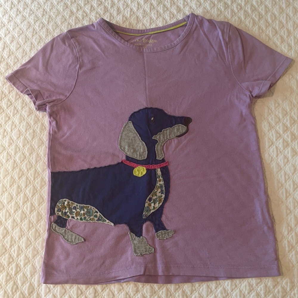 Mini Boden Dachshund Appliqué Shirt